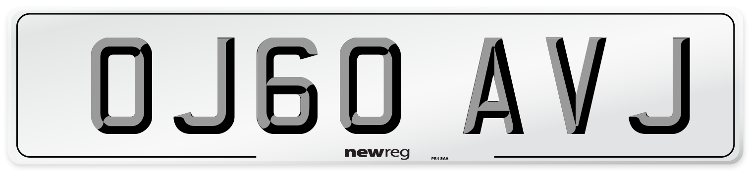 OJ60 AVJ Number Plate from New Reg